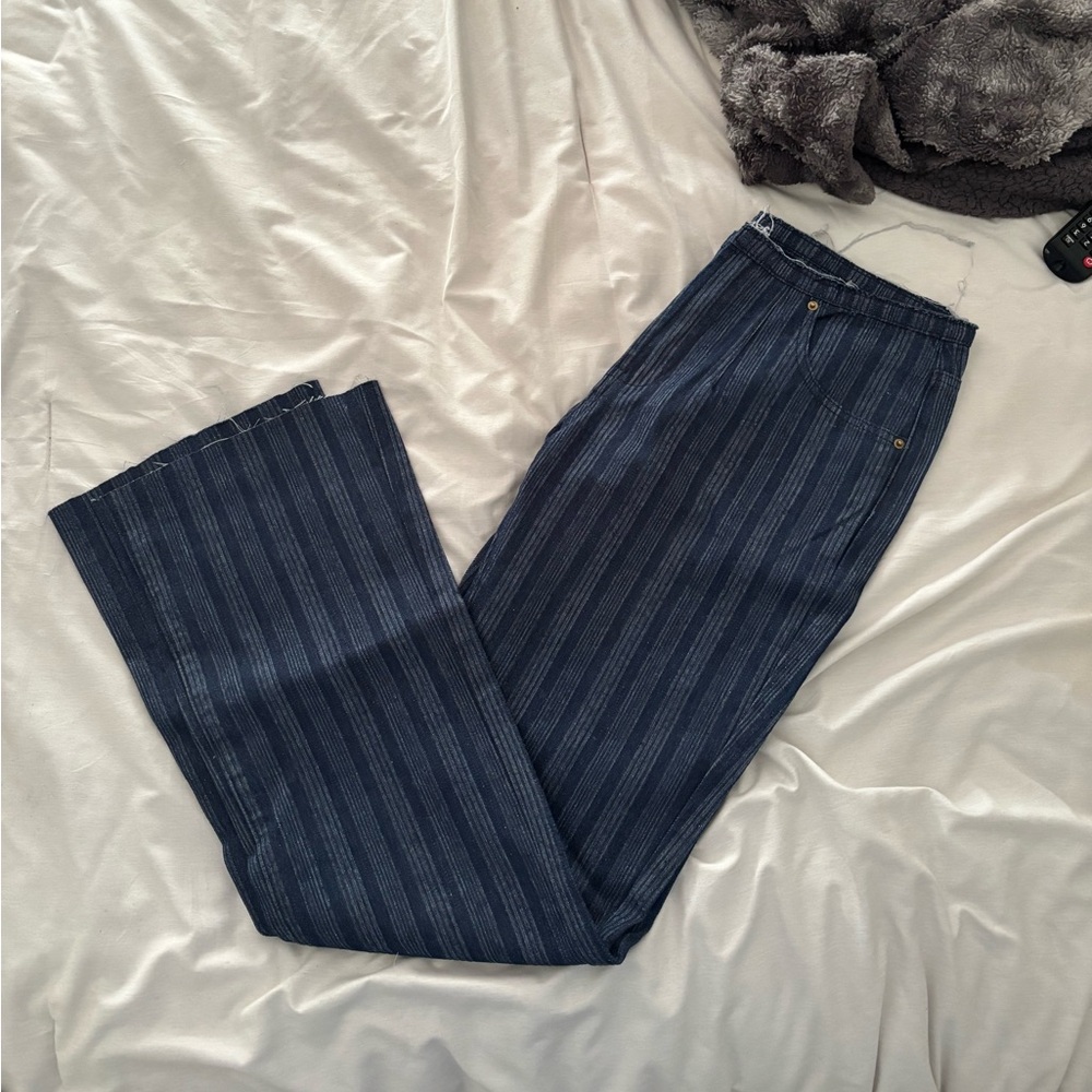 Striped Denim Pants